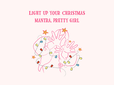 lightupchristmasmantra christmas illustration light up mantra noel pink slay star