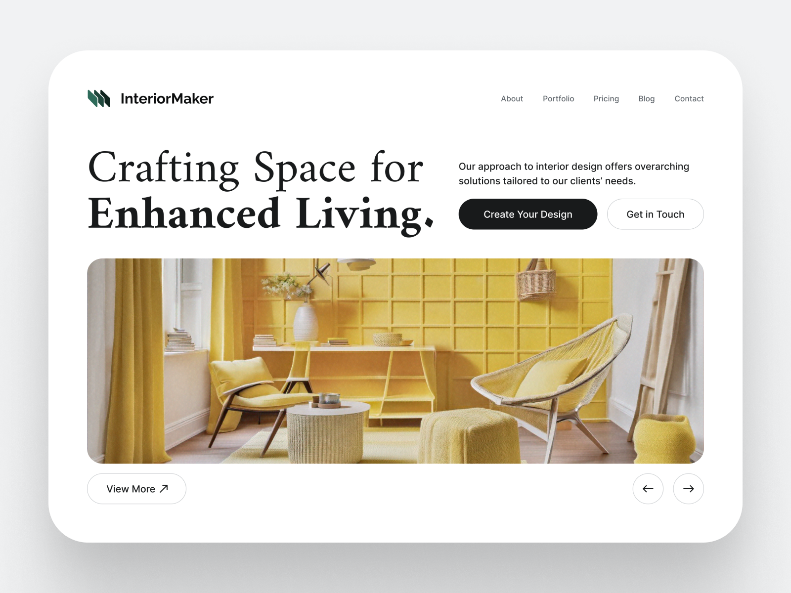 InteriorMaker Hero Section Design design figma hero hero section ui ui design web web design