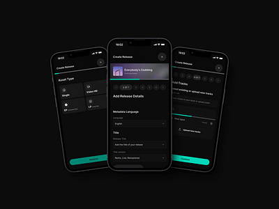 Create Release darkmode ios iphone mobile app music ui