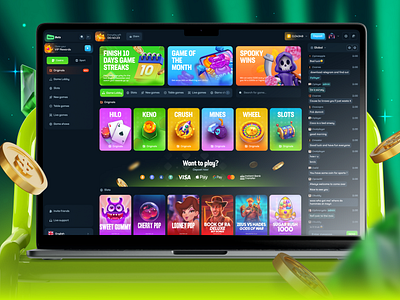 Casino Design app game casino casino banner casino character casino dashboard casino online casino ux crypto crypto bet crypto casino gambling gambling ui game design gaming igaming social casino thumbnails ui web casino web gambling