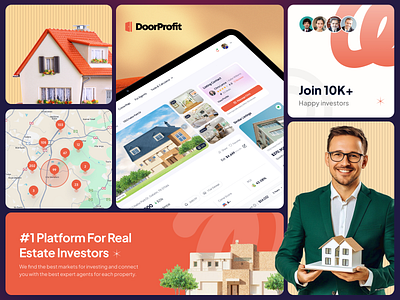 DoorProfit - Real Estate Investment Simplified! bangladesh bentocard branding business design dribbbleshots happy investors happyinvestors illustration investmentapp investor platform investsmart logo market insights real estate investing realestatedesign saas service trusted network uiux