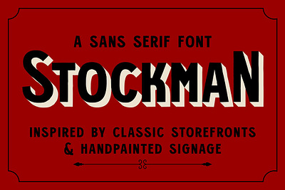 Stockman Vintage Sans Serif Font brand identity font branding font classic font logo font logos font logotype font poste font poster font retro font sign font signage font stockman vintage sans serif font storefront font vintage font whiskey font