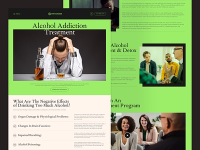 Alcohol Addiction Treatment Landing Page Redesign UI addiction alcohol alcohol addiction animation clinic website counseling creative design landingpage minimal online rehab product design rehab rehab website ui design user interface virtual rehab web design webpage website landingpage