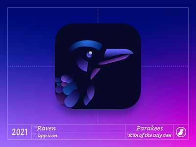 Icon of the Day #58 app bird black blackbird corvid crow design icon icons ios raven vector