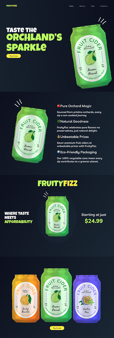 UI/UX Fruit Cider Website