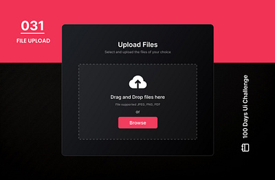 DAY-031 FILE UPLOAD 100 days ui 100days 100daysofui appdesign daily ui challenge design design challenge figma file file upload landing page ui upload upload file user exprience user interface ux web design