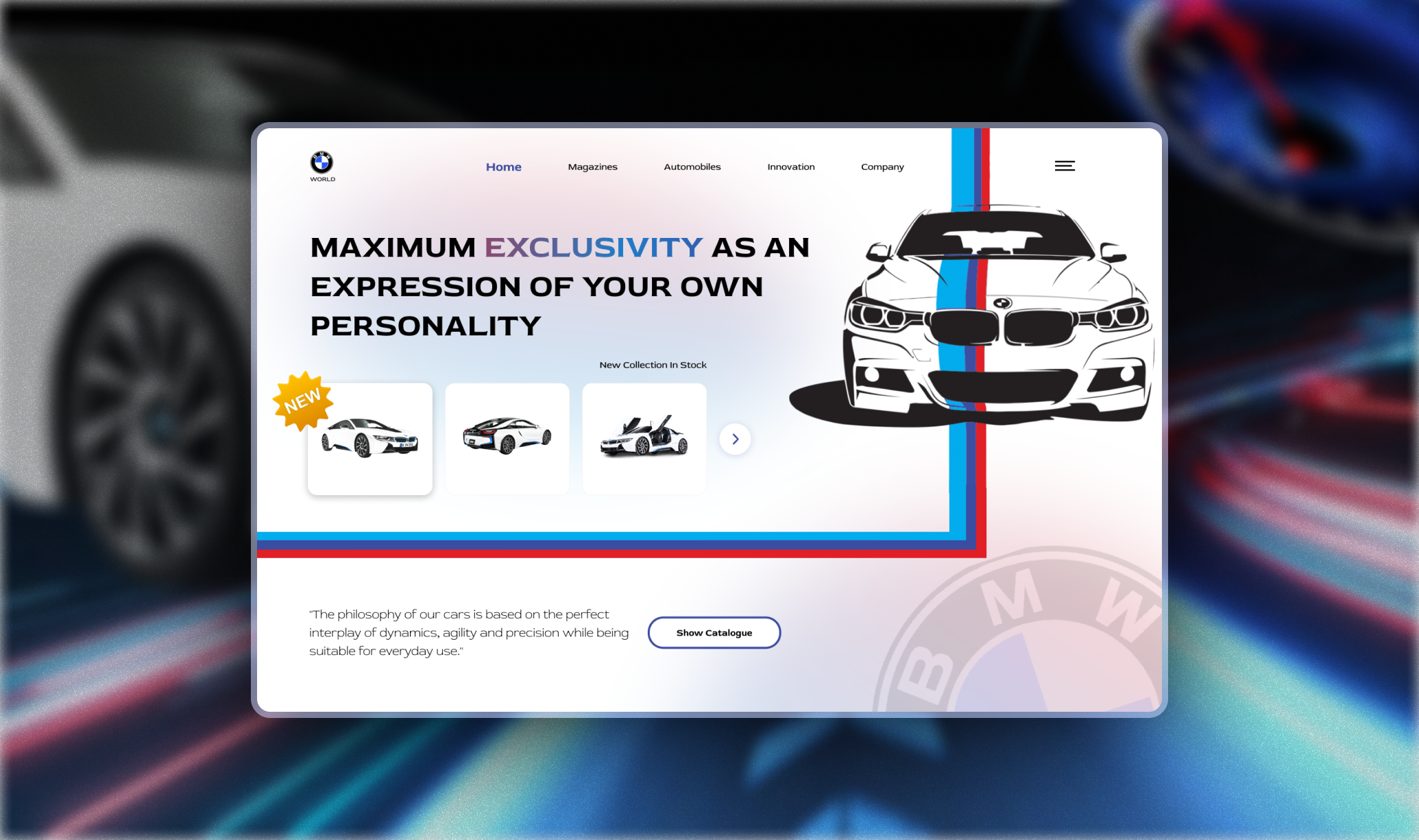 BMW Website - Concept bmw car cars concept design designer portfolio speed ui website