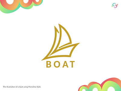 Boat Logo boat brand design brand designer cruise gold golden line logo design logo designer logo for sale logo idea logo inspiration logomark logotype luxurious luxury monoline sail ship zzoe iggi