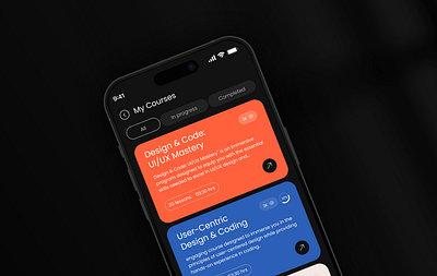 Learning App - Courses app design design logo mobile app ui uiux uiux design