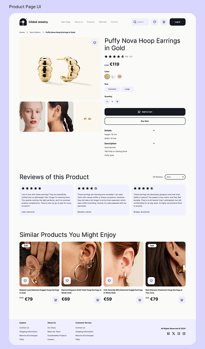 Jewelry E-Commerce Product Details Page UI ecommerce jewelry products ui ux