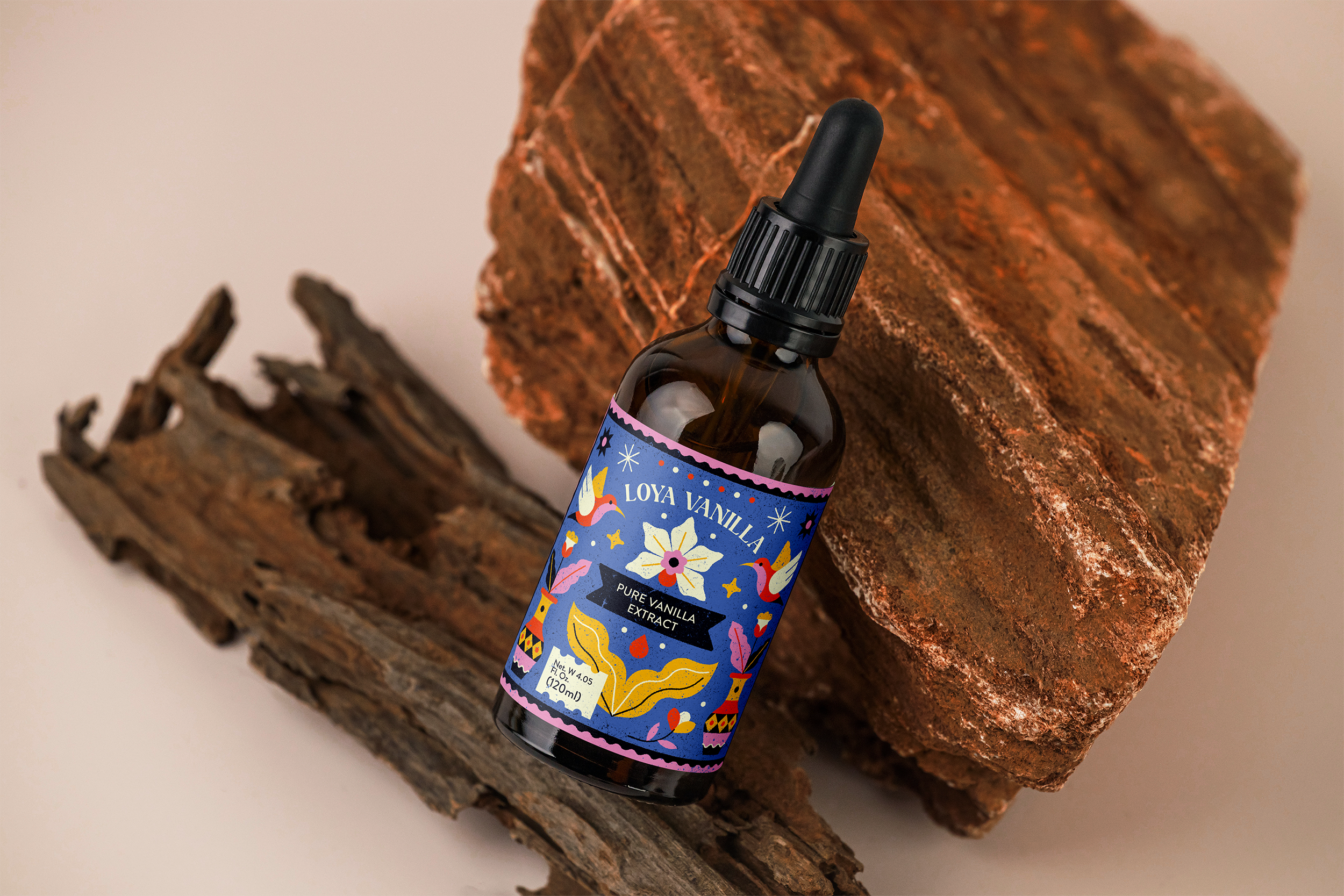 Vanilla Extract Packaging abstract adobe illustrator bird bottle brand branding design flower geometric graphicdesign illustration label logo mexican mockup nature packaging pattern vanilla vector