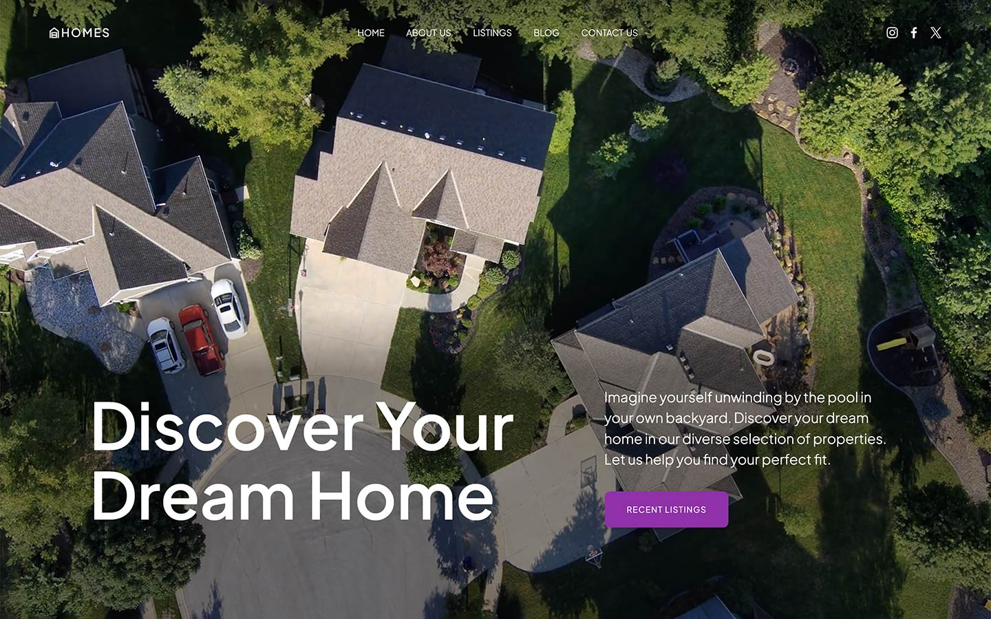 HOMES - Real Estate Webflow Template agency animation branding business design high end properties interaction design light theme real estate luxury homes property property listings real estate real estate agent real estate listing real estate marketplace real estate website realtor realty ui webflow