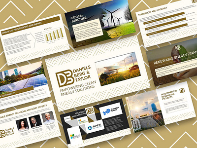 Financial Solutions for Clean Energy Pitch Deck branding color scheme graphic design illustration logo marketing presentation pitch deck presentation design sales presentation typography