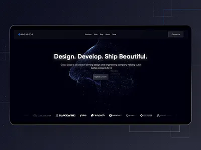 Corporate Website cyber cybersecurity dark design marketing particles ui ux website