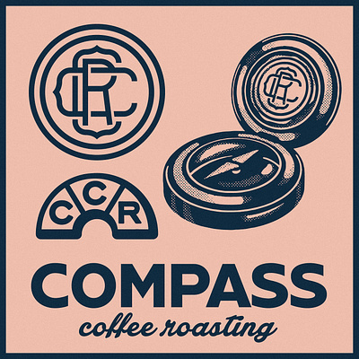 Compass antique artifact bazaar bookmark branding coffee branding compass design flash flash sheet halftone illustration hipster logomark logotype monogram passage retro texture art vintage