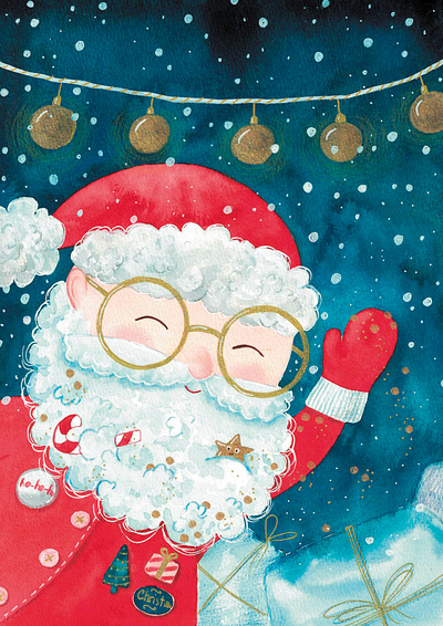 Santa's Joy. Christmas cards Collection. children illustration christmas christmas card christmas illustration christmas poster father christmas holly jolly joyful santa merry christmas santa santa clause watercolor watercolor christmas watercolor illustration winter