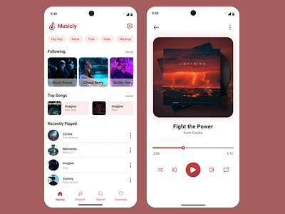 Music App UI appdesign appinterface audioapp dribbbleshots mobiledesign musicapp musicexperience musicplayer musicui nowplaying sounddesign streamingapp uiuxdesign userinterface uxdesign