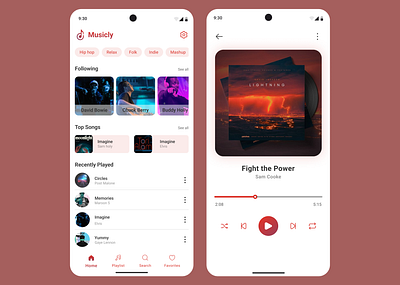 Music App UI appdesign appinterface audioapp dribbbleshots mobiledesign musicapp musicexperience musicplayer musicui nowplaying sounddesign streamingapp uiuxdesign userinterface uxdesign