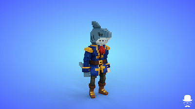 Mutant 1 Voxel Character - 3D Fantasy Creature - Game Asset 3d 3d model avatar character creature fantasy fantasy character game art game asset isometric lowpoly monster mutant pirate sea shark stylized character voxedit voxel voxel art