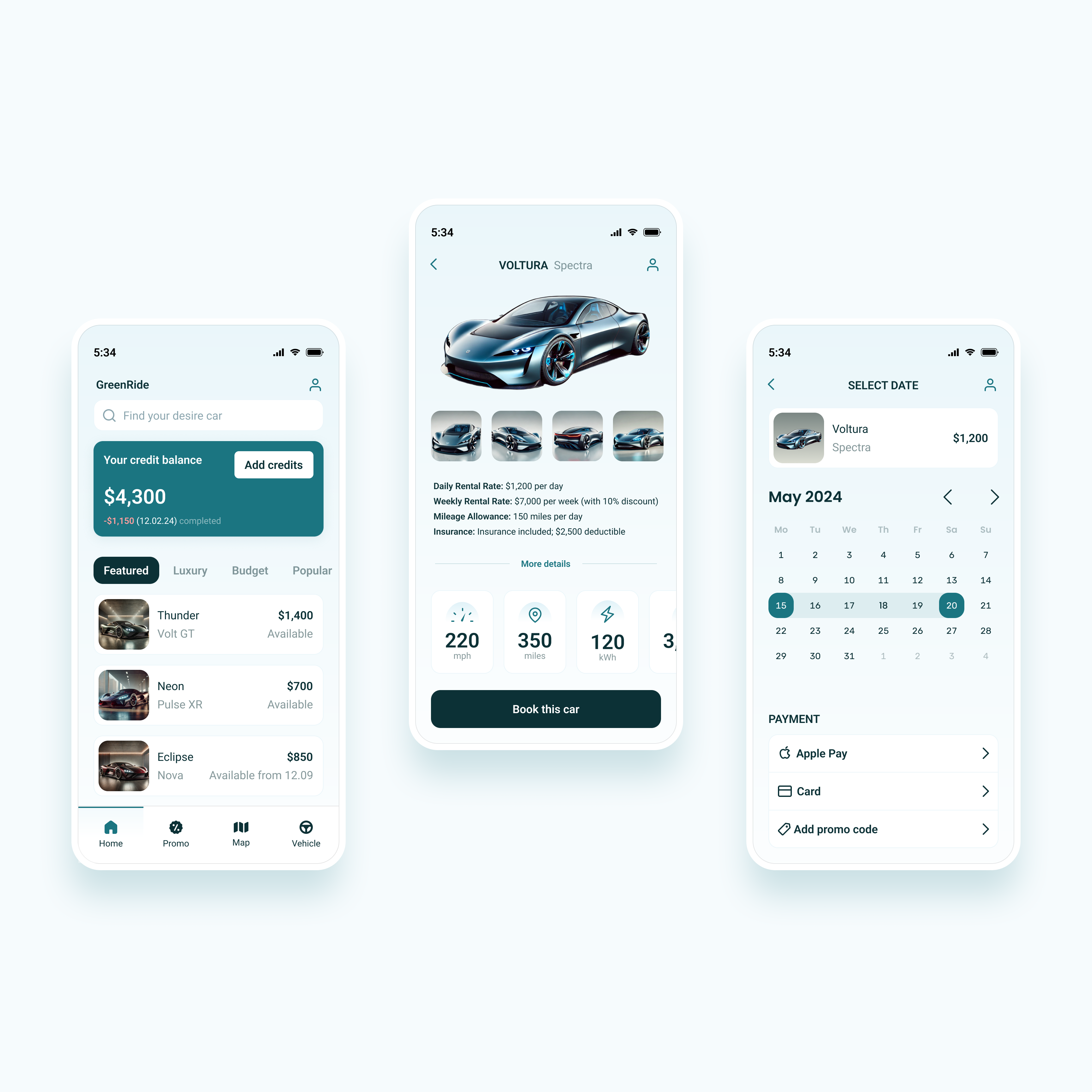 Green Ride illustration mobile ui ux