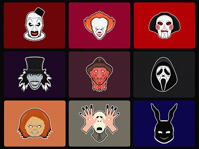 Halloween characters - Stickers branding characterdesign graphic design halloween horor logo minimalist movie