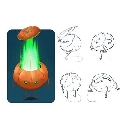 No more 🎃 character characters concept digital drawing halloween illustration october pose pumpkin sketch