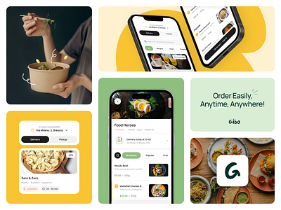 Delivery app for restaurants - Gibo app delivery food healthy mobile order prototyping restaurant ui ux wirefreming