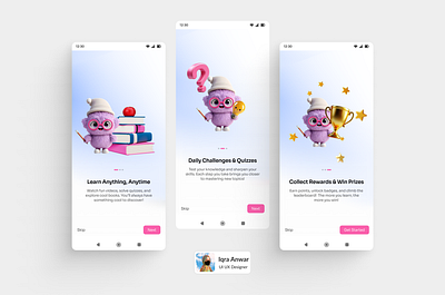 Onboarding Screen (E-learning App) app design charcter e learning kids education onboarding ui ui ux