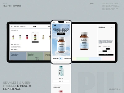 Pills: Health E-Commerce UI branding design doctor ecommerce health healthcare medical medicalproject medicine minimal onlinehealth orix sajon shop ui ux webdesign