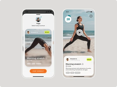 Fitness and Wellness startup - App design achievements path category slider clean ui exercise app fitness app habit app ios app minimal ui mobile app mobile menu mobile profile card mobile slider progress line progress path sport app wellbeing wellness workout app