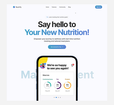 Nutrify design figma landing page ui ui design uiux user experience user interface