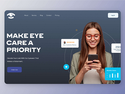 Kristal Optika🚀Landing Page branding design graphic design logo optical ui website