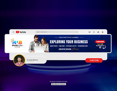 YouTube banner and Logo Design for new Business 2025 art channel channel art cover header youtube banner youtube banner and logo youtube banner design youtube channel youtube cover