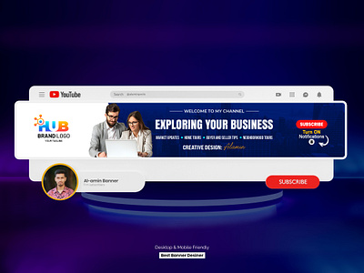 YouTube banner and Logo Design for new Business 2025 art channel channel art cover header youtube banner youtube banner and logo youtube banner design youtube channel youtube cover