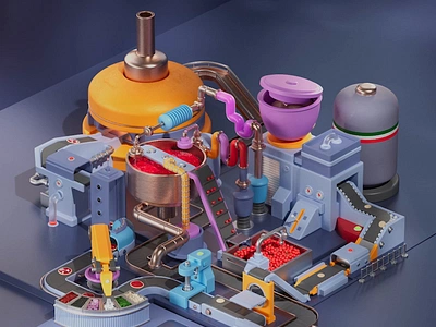 The (Burnt) Pizza Machine - 3D Animation Loop 3d 3d modelling animation c4d cheese cinema4d colorful isometric loop machine mozzarella mushrooms olives pepperoni pizza playful process redshift render tomatoes