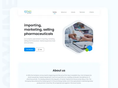 website for a marketing, selling pharmaceuticals company landing page marketing medical pharmaceuticals selling ui ux website