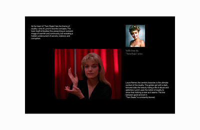 "Twin Peaks" Longread landing page design home page landing page ui visual design webdesign