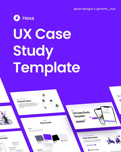 Hexa - UX Case Study Template branding case study portfolio template ui ux