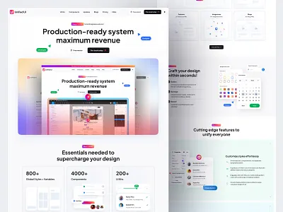 UnifiedUI - Landing page components design design system landing page ui ui design ui kit uiux unified ui unifiedui user interface ux website
