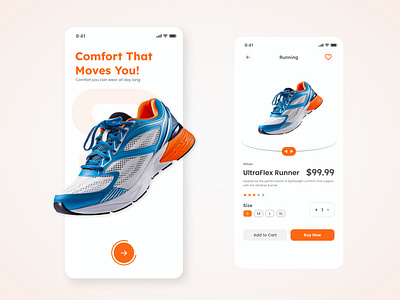 Shoe App UI Designs app design design inspiration minimalist ui mobile app mobile ui shoe app sleekui ui ui design ui inspiration uiux user interface