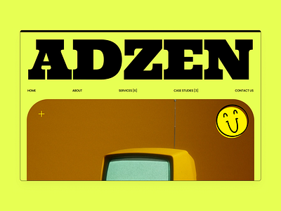 ADZEN agency animations big typography brutalism case studies company emoji green illustrations interactions landing page marketing services smiles ui ux web design website