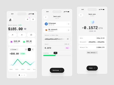 DEFI App Ui banking checkout clean ui coin crypto defi design illustration memecoin minimal minimal ui mobile mobile app mobile ui modern money shopify ui uiux web3