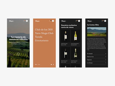 Torre Muga / Mobile branding design mobile product design ui ux web design wine winery