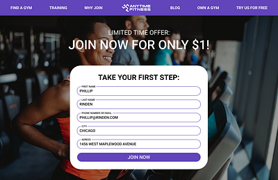 Daily UI #082 anytime fitness challenge dailyui fitness form gym training