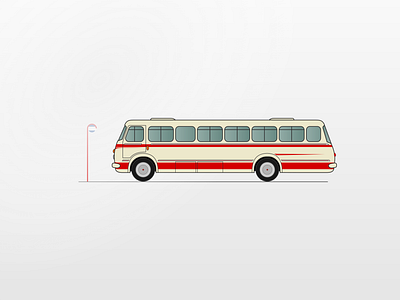 Škoda 706 RTO bus city czech illustration vector