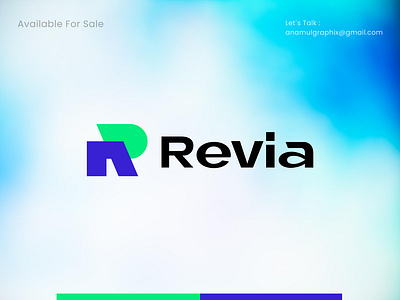 Revia, Logo Design Saas Tech Startup / Retail Data Analytics blue and green branding colorful logo data analytics geometric logo letter r logo mark modern logo r letter logo r logo retail symbol tech logo tech startup ui visual design