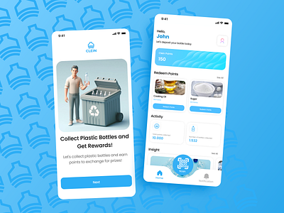 CLEIN, IoT-Based Waste Savings Application freelance mobile app mobile design ready to work trash bank ui design ux design waste bank