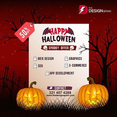 Happy Halloween from The Design Spark! app development happy halloween spooky offer seo web design