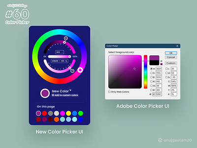 #DailyUI Challenge #060: Color Picker adobe app color picker creativity cretive dailyui dailyui060 dailyui60 dailyuichallenge design graphic design illustration interactive popular trending ui uiux ux visauldesign