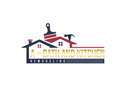 Bath and kitchen remodeling logo bath bath logo brush business logo construction construction logo graphic design hammer house house logo illustration kitchen kitchen logo logo logo design logo designer minimalist logo remodeling remodeling logo vector